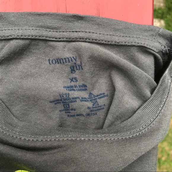 Gray ‘Tommy Girl’ T-Shirt with Neon Yellow Design - Picture 3 of 3